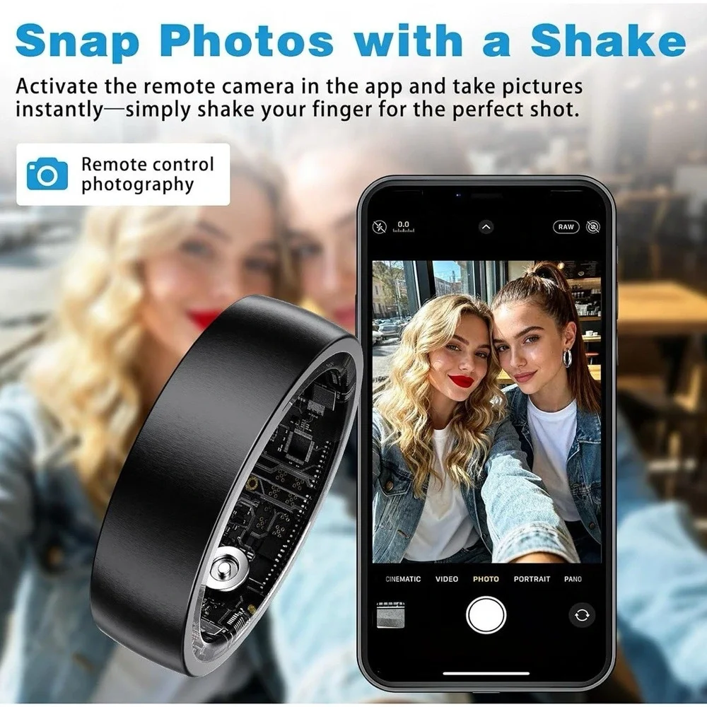J-RING Smart Ring Women Men Size 10 Fitness Tracker SpO2 Titanium Waterproof NEW